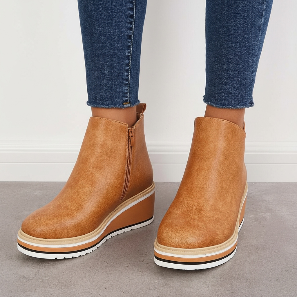 Dr. Martens-lignende støvletter med plattform for dame - Natalie