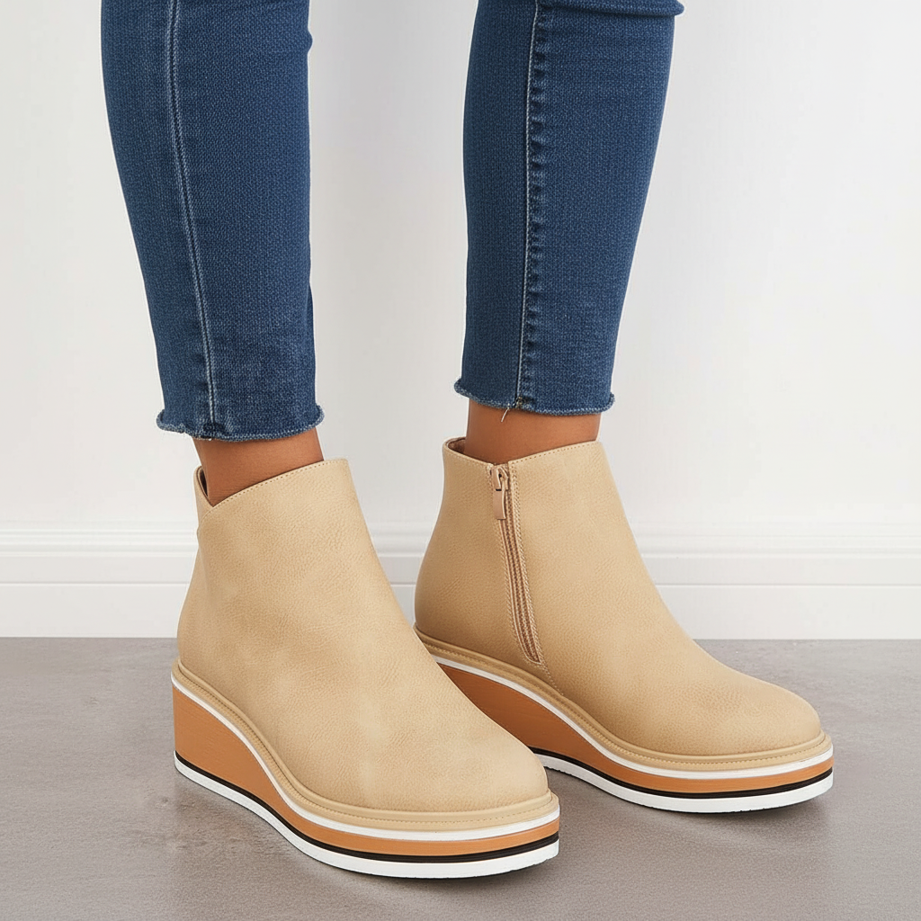 Dr. Martens-lignende støvletter med plattform for dame - Natalie