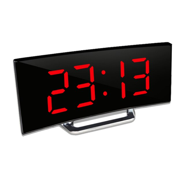 Digital klokke | LED-vekkerklokke med speil | Automatisk dimming uten blending | CurveClock