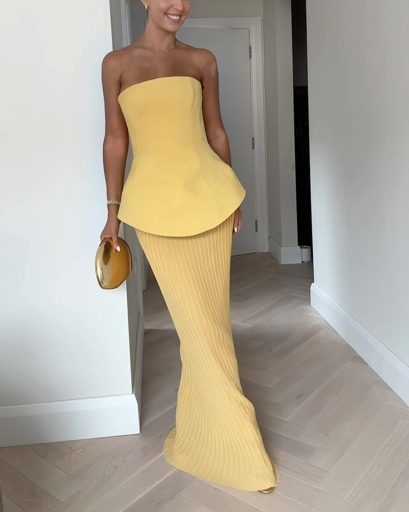 Kvinners Strapless Maxi Kjole