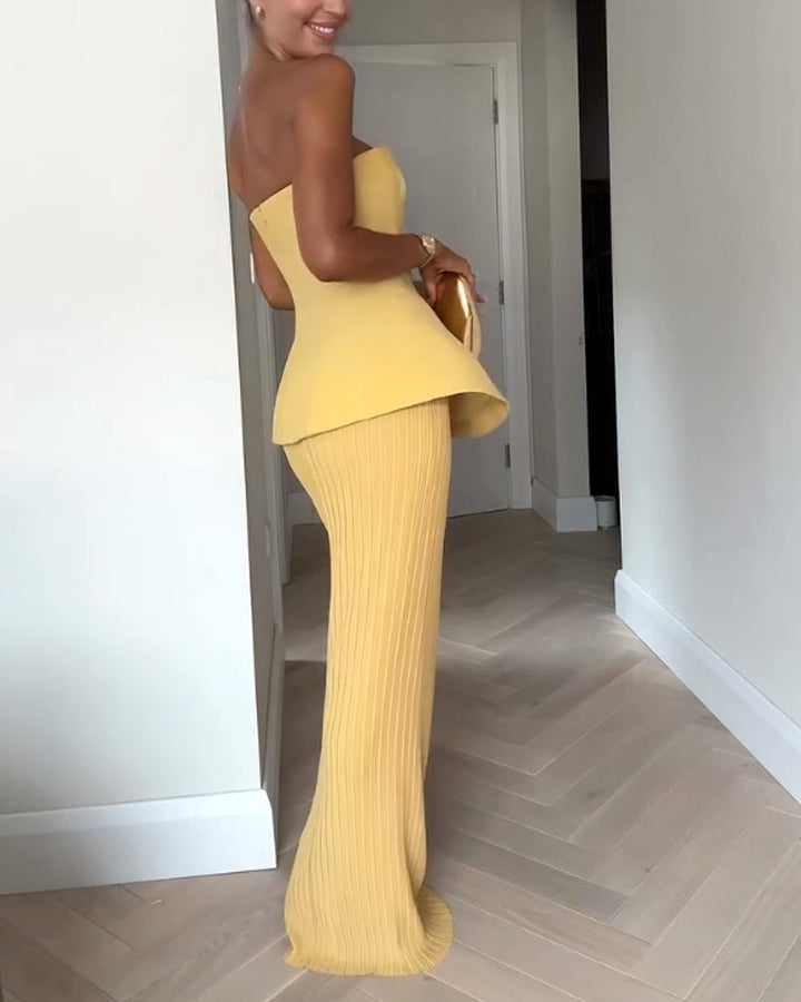 Kvinners Strapless Maxi Kjole