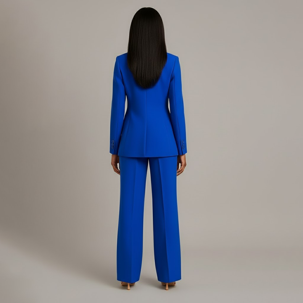 Dressett til dame med lang blazer og matchende dressbukse