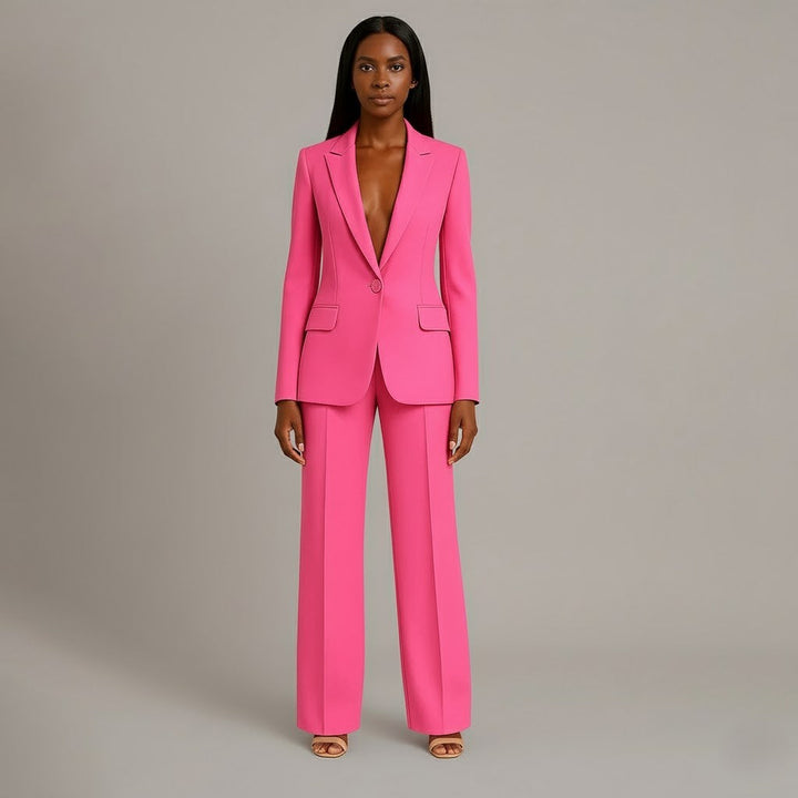 Dressett til dame med lang blazer og matchende dressbukse
