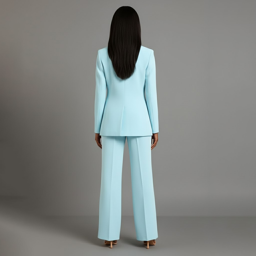 Dressett til dame med lang blazer og matchende dressbukse