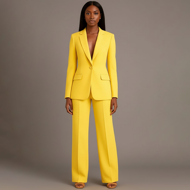 Dressett til dame med lang blazer og matchende dressbukse