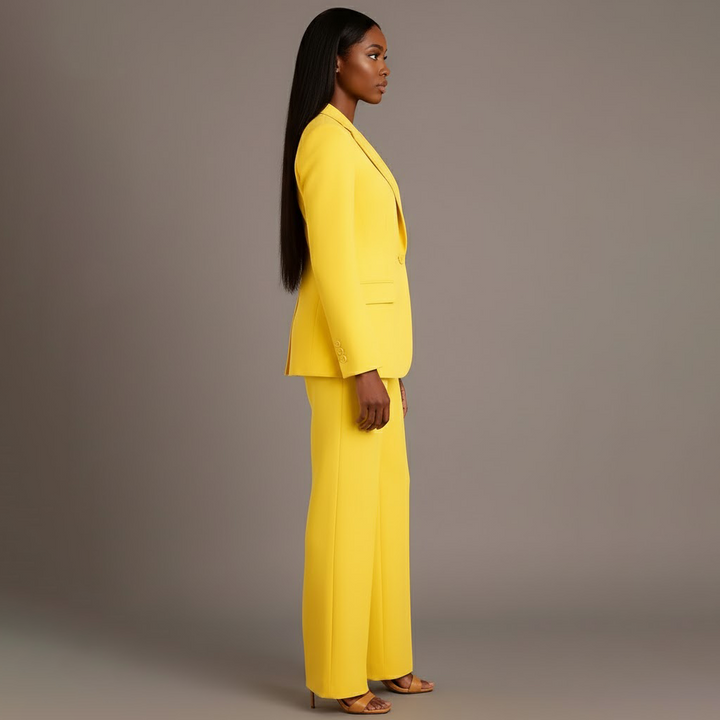 Dressett til dame med lang blazer og matchende dressbukse