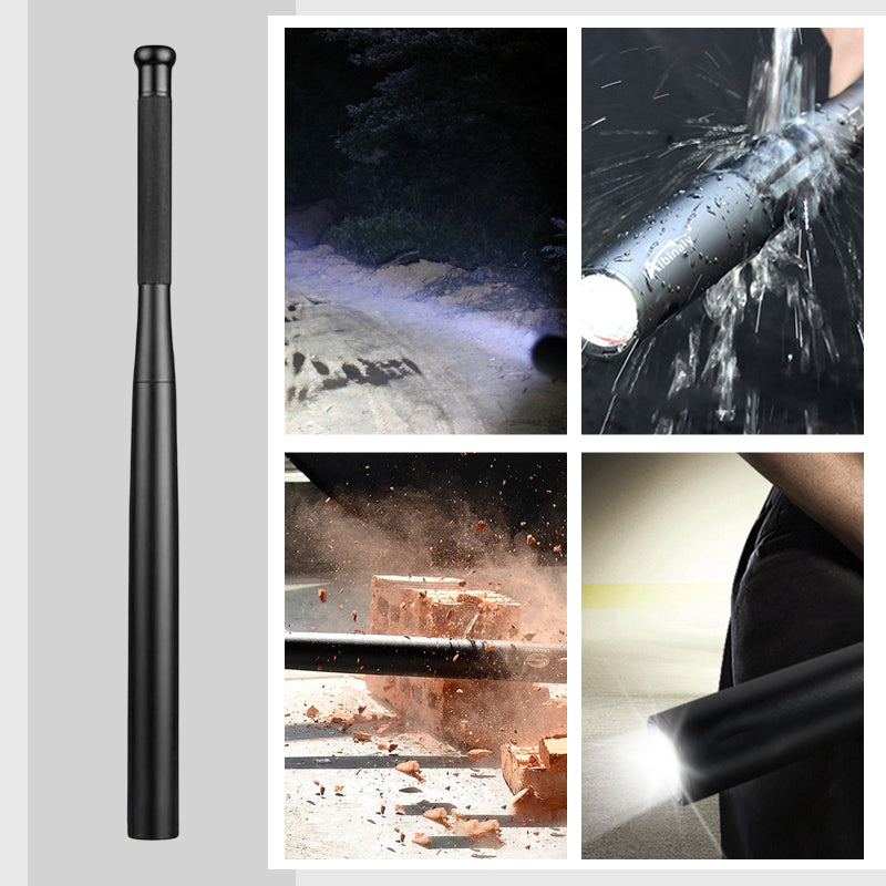 LED-lykt formet som balltre | Aluminiumslegering, 3 lysmoduser | Nød- og bruksverktøy