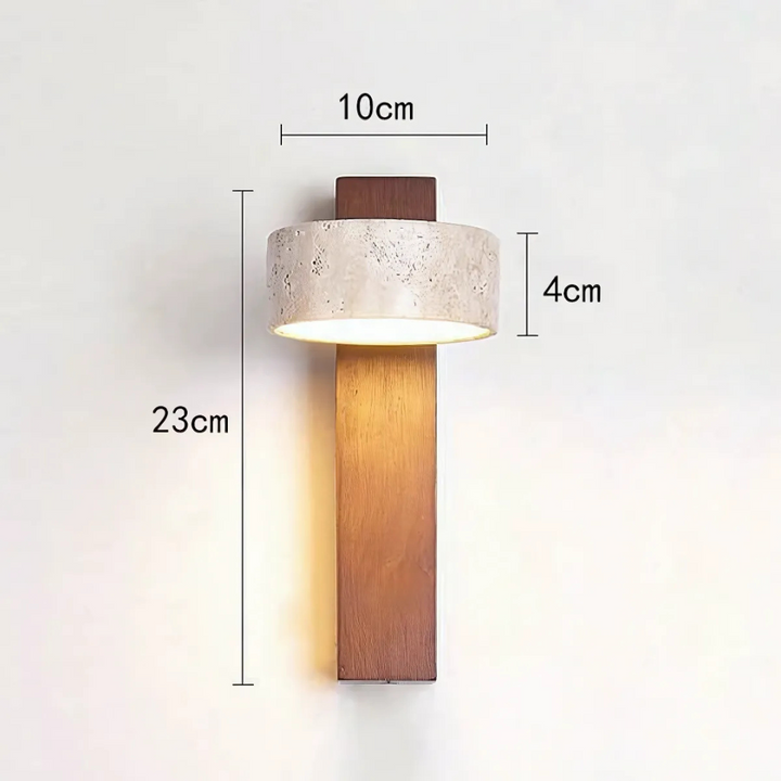 LED-Vegglampe i Travertintre Wabi-sabi 1 Lyspunkt
