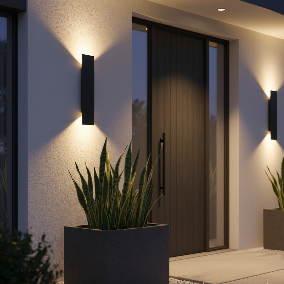 IP65 vanntett utendørs vegglampe i aluminium – moderne LED-vegglampe