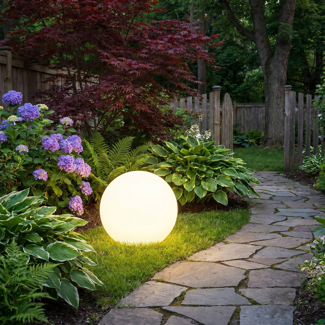 Solcelledrevet hagekule-lampe – trådløs, vanntett utelampe