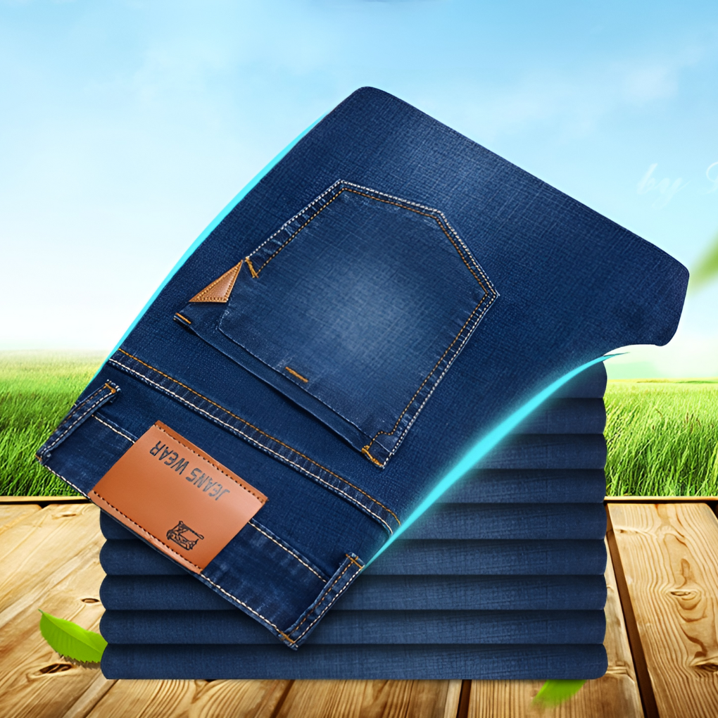 Herre Straight Leg Jeans - Holdbar Denim