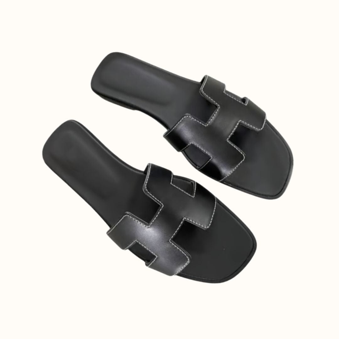 Dame-sandaler med H-profil i vegansk skinn - Komfortable og elegante
