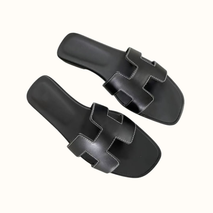 Dame-sandaler med H-profil i vegansk skinn - Komfortable og elegante