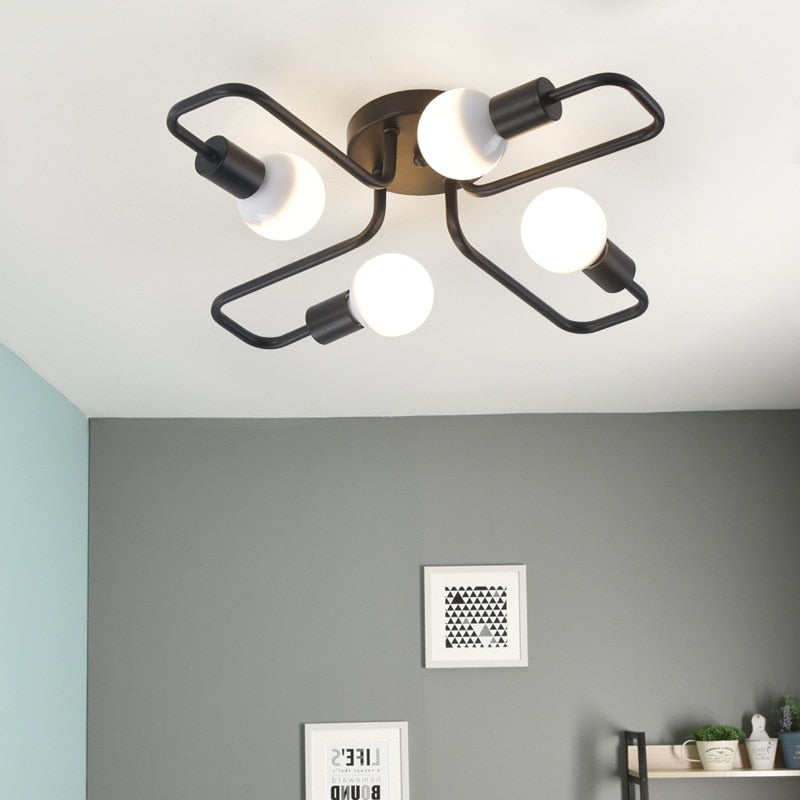 Silva Vintage LED-Taklampe i Industriell Stil for Stuen, Metall, 5 Farger