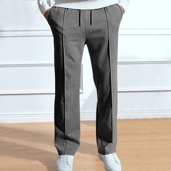 Slim fit-bukse til herre med elastisk linning og snøring