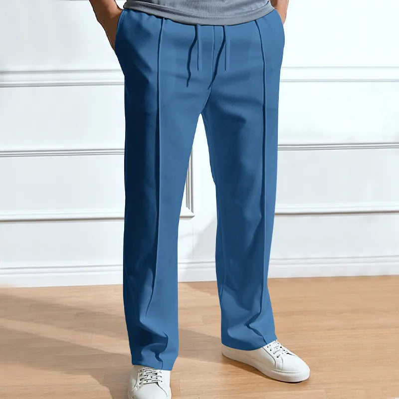Slim fit-bukse til herre med elastisk linning og snøring
