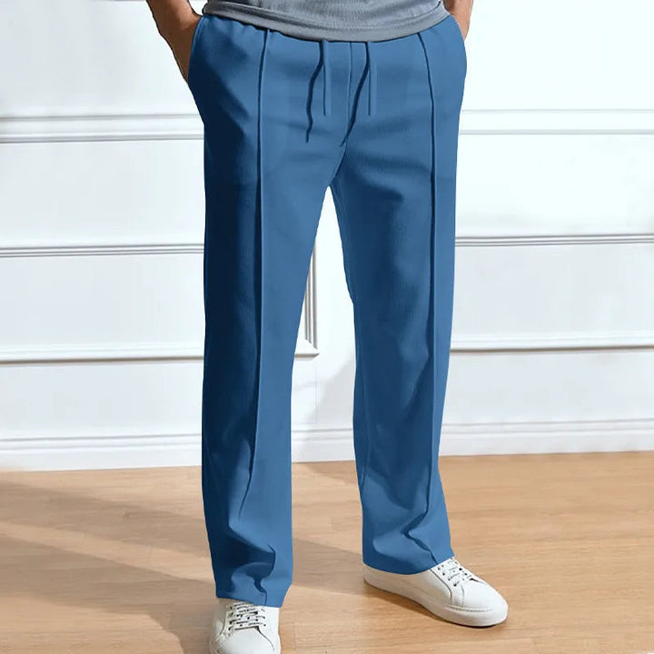 Slim fit-bukse til herre med elastisk linning og snøring