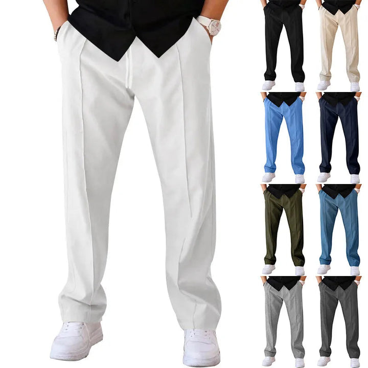 Slim fit-bukse til herre med elastisk linning og snøring