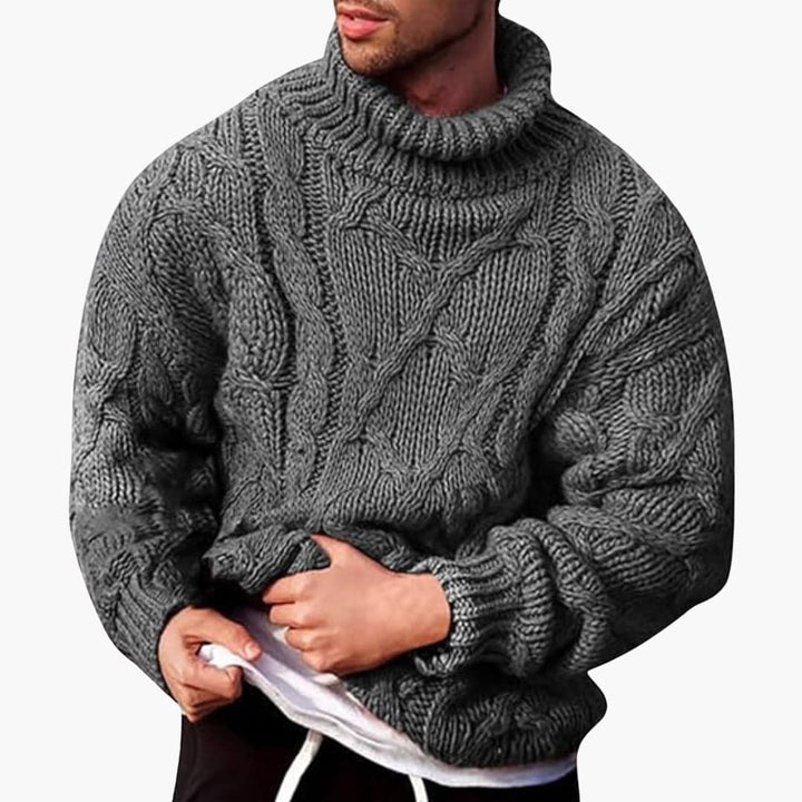 Herre Turtleneck Genser – Klassisk Strikket Pullover