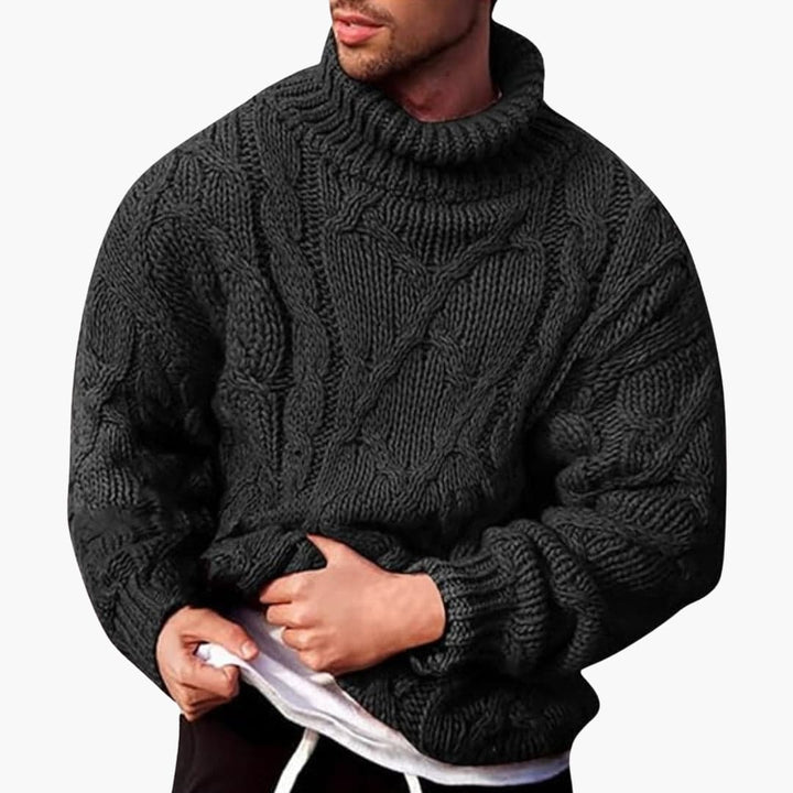 Herre Turtleneck Genser – Klassisk Strikket Pullover