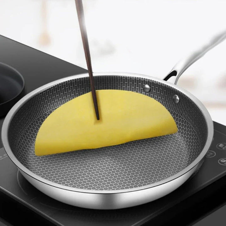 Rustfritt Stål Non-Stick Stekepanne – Enkelt Matlaging med Moderne Design