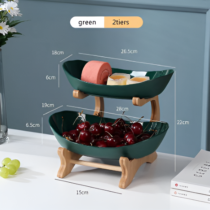 Frukfat i tre med flere etasjer - moderne fruktholder