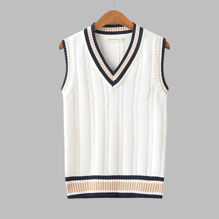 Retro Stripete Preppy Stil Ermeløs Pullover