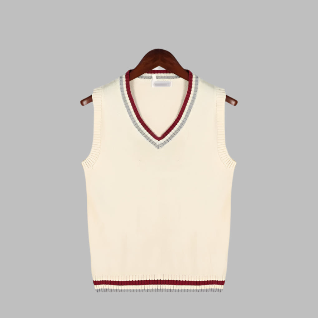 Retro Stripete Preppy Stil Ermeløs Pullover