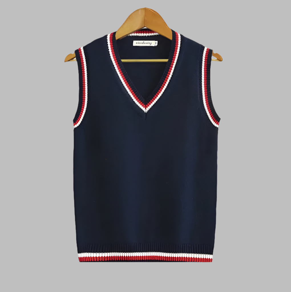 Retro Stripete Preppy Stil Ermeløs Pullover