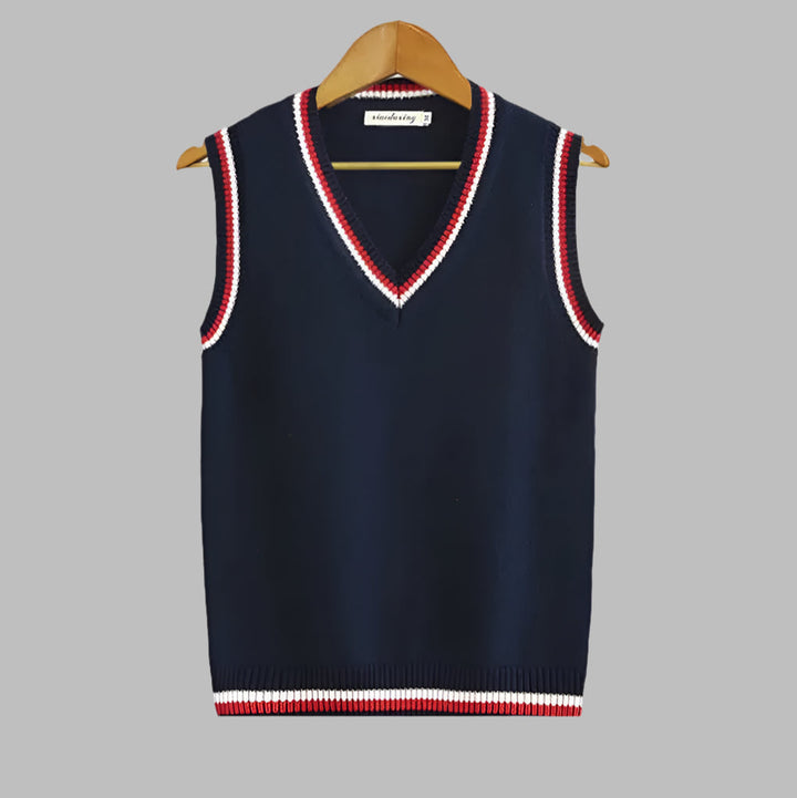 Retro Stripete Preppy Stil Ermeløs Pullover