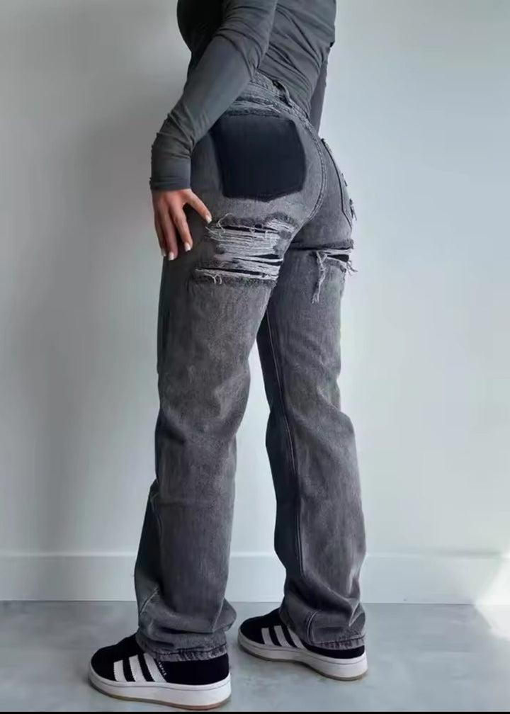 Kvinners Vintage Ripped Jeans