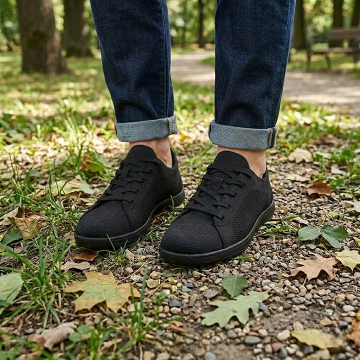 Unisex barfotsneakers med bred tåboks og pustende mesh