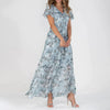 Vintage Blomstertrykk Maxi Kjole for Kvinner