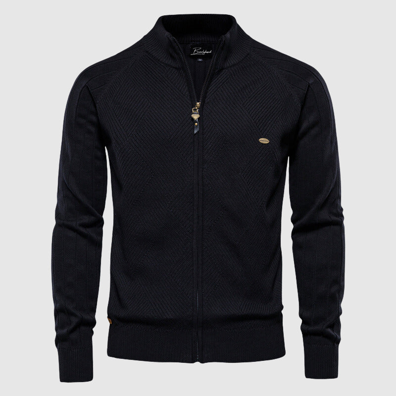 Herre Cotton Full-Zip Cardigan