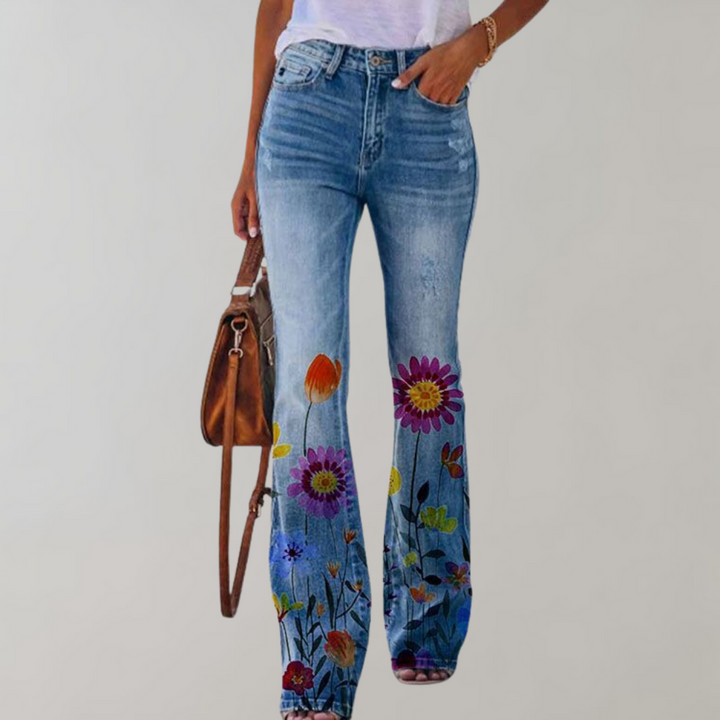 Flare Designede Denimbukser for Kvinner