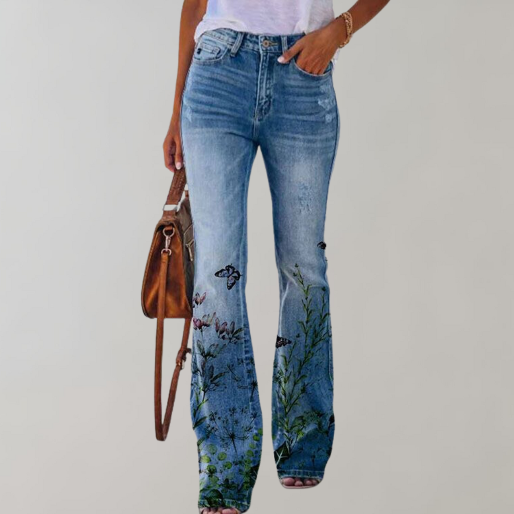 Flare Designede Denimbukser for Kvinner