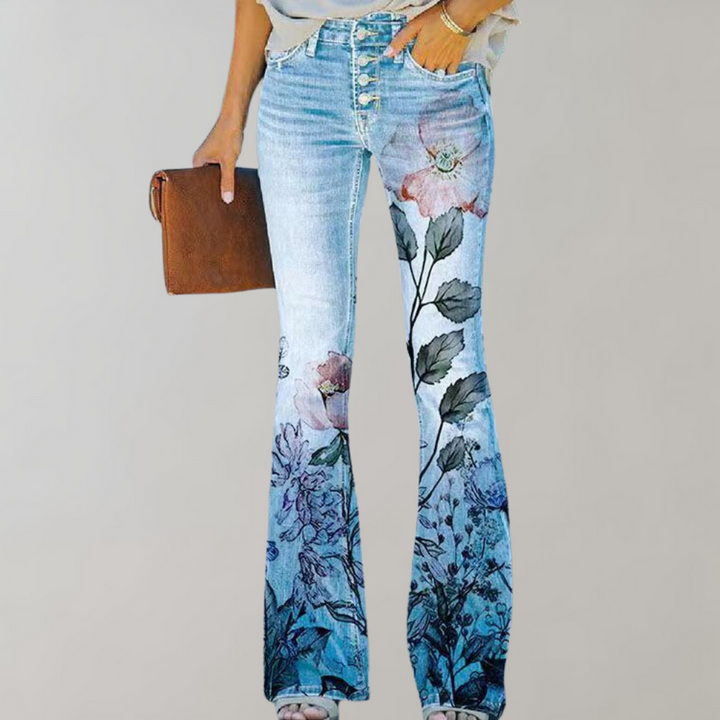 Flare Designede Denimbukser for Kvinner