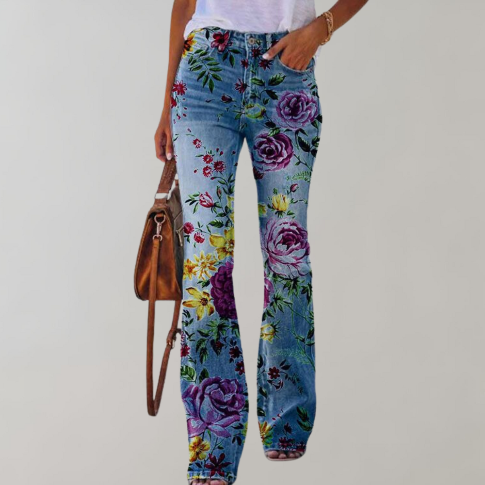 Flare Designede Denimbukser for Kvinner