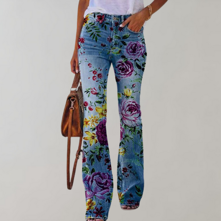 Flare Designede Denimbukser for Kvinner