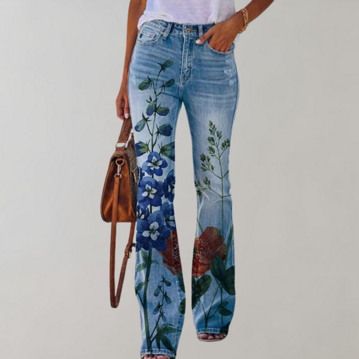 Flare Designede Denimbukser for Kvinner