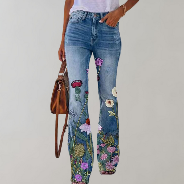 Flare Designede Denimbukser for Kvinner