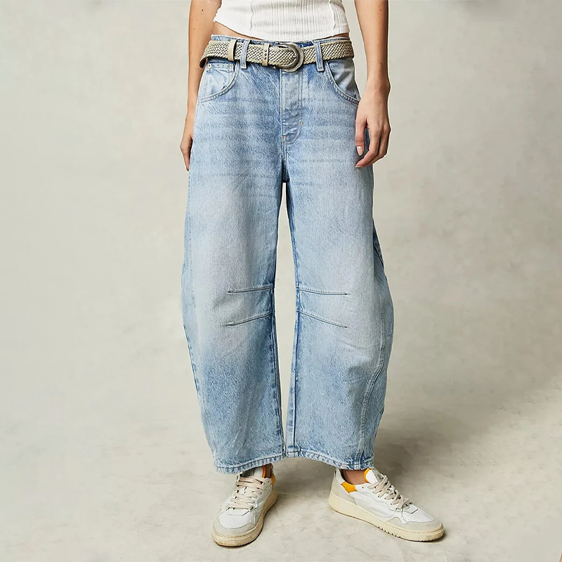 Dame casual vide jeans – komfortabel stretchdenim, avslappet bukse til daglig bruk