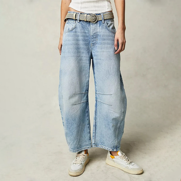 Dame casual vide jeans – komfortabel stretchdenim, avslappet bukse til daglig bruk