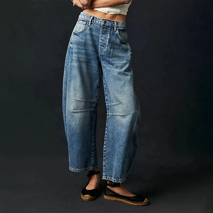 Dame casual vide jeans – komfortabel stretchdenim, avslappet bukse til daglig bruk