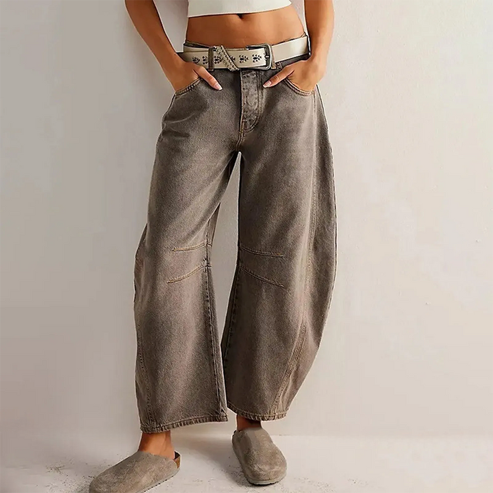Dame casual vide jeans – komfortabel stretchdenim, avslappet bukse til daglig bruk