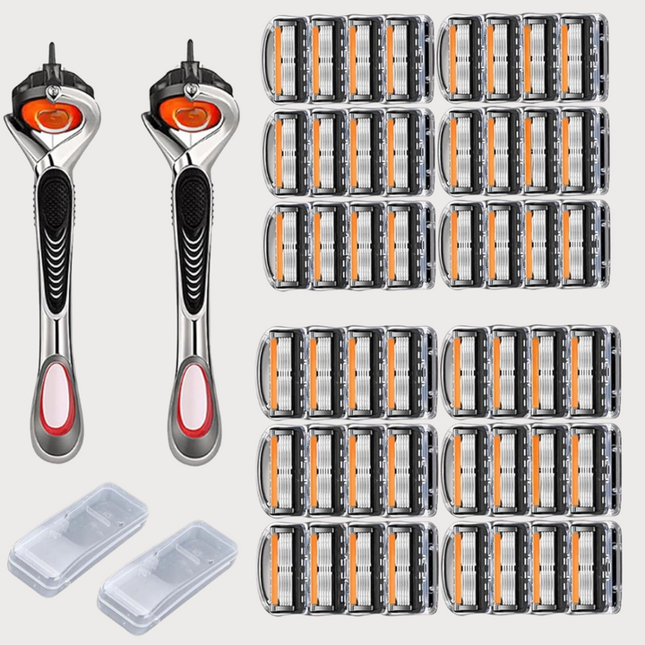 Flerlags barberbladsett for skånsom glid, presise konturer og en grundig barbering - 24 eller 48 stk.