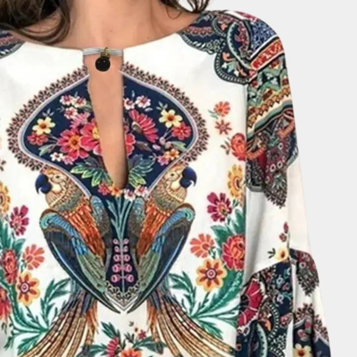 Kvinnes Lettvekts Blomstret Bluse – Luftig Eleganse for Varme Dager