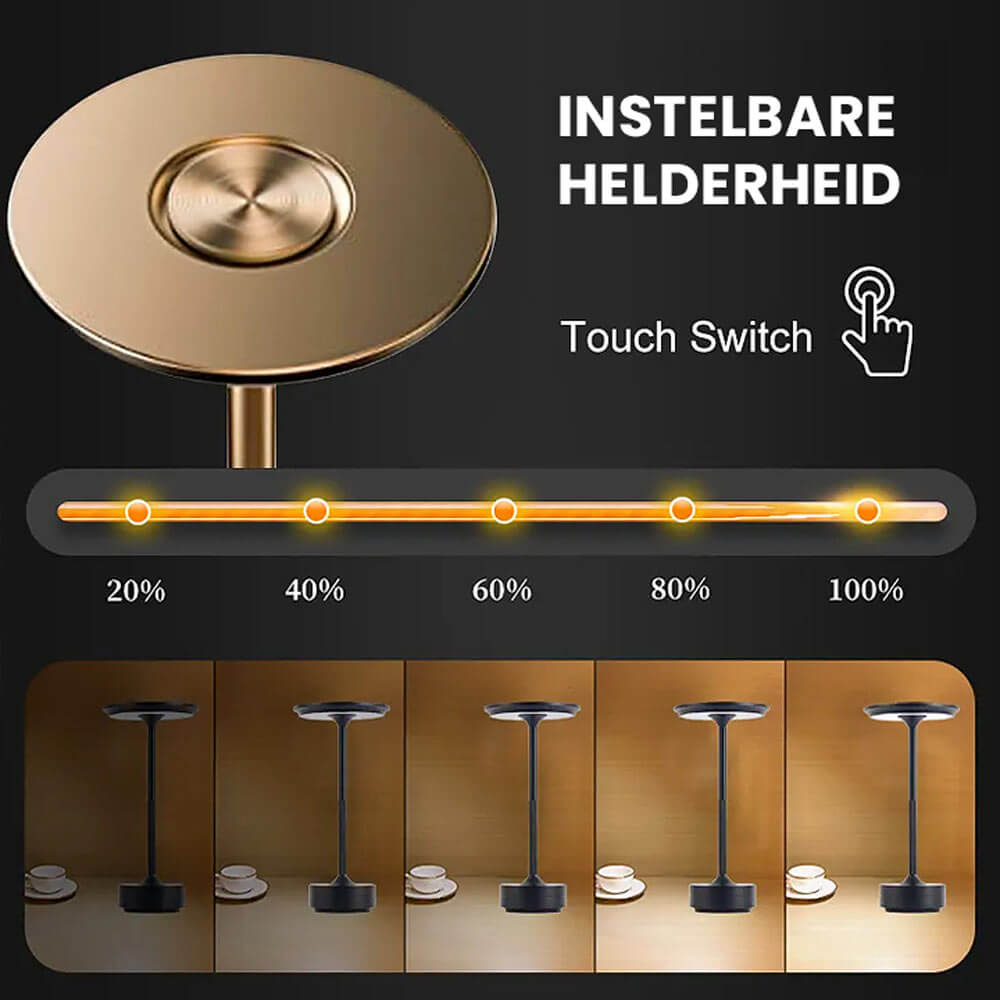 LuminLight Trådløs Oppladbar LED Bordlampe
