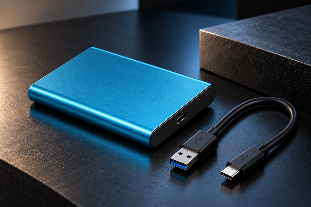 Bærbar 30 TB SSD med robust kabinett
