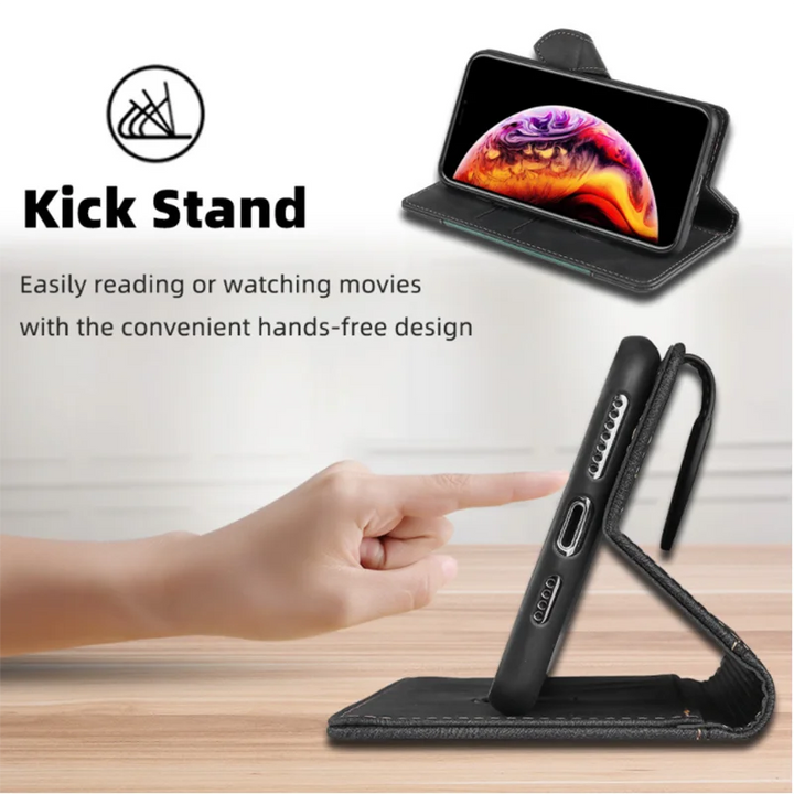 LuxurCase | Magnetisk Skinnetui for iPhone med Kortholder